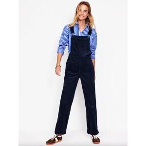 BODEN Corduroy Straight Leg Overalls Dungarees Navy Blue US 6 / UK 10 Pockets